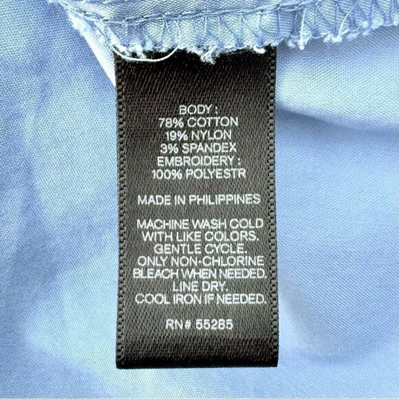 Express Off-The-Shoulder Chambray Blouse - Picture 9 of 9